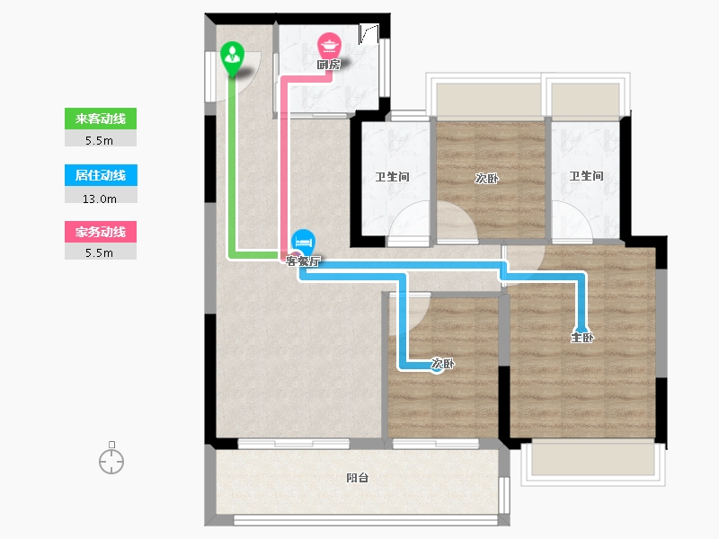 江苏省-苏州市-金地翡翠星辰花园​-82.99-户型库-动静线