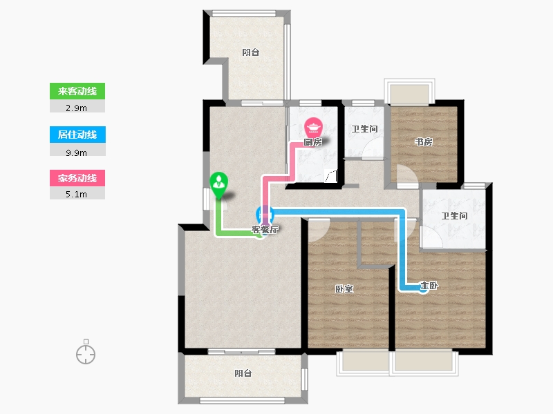 河南省-郑州市-法兰原著·半岛-115.00-户型库-动静线