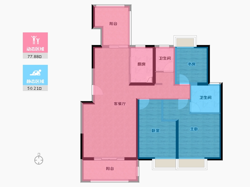 河南省-郑州市-法兰原著·半岛-115.00-户型库-动静分区