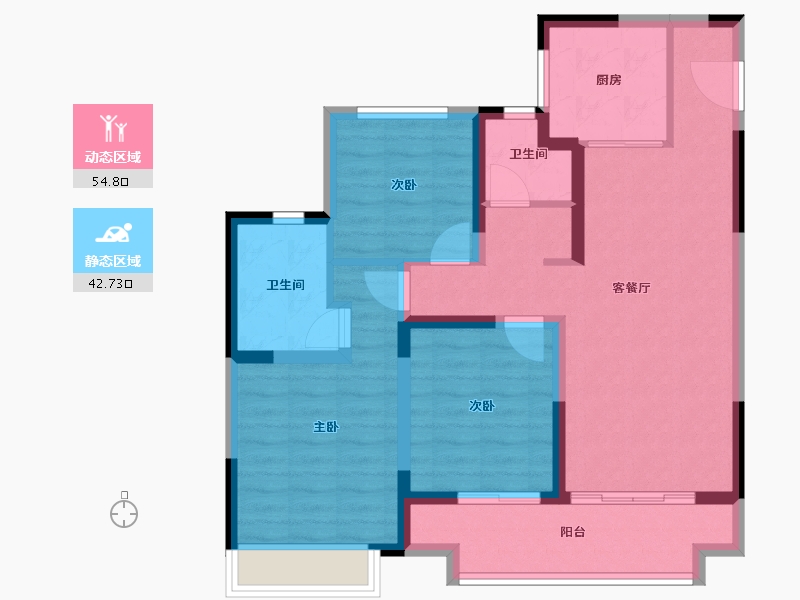 江苏省-苏州市-建发·御璟湾-86.40-户型库-动静分区