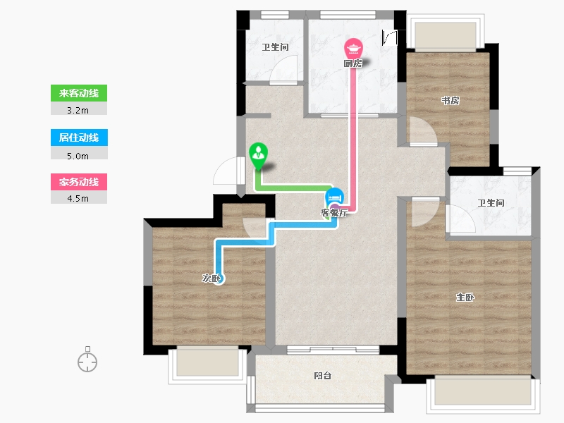 江苏省-苏州市-望湖玫瑰园-80.00-户型库-动静线