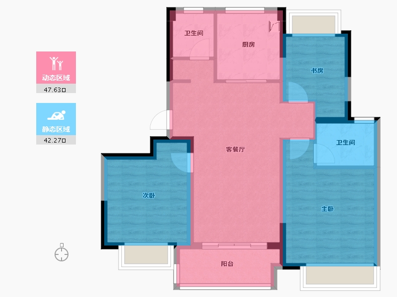 江苏省-苏州市-望湖玫瑰园-80.00-户型库-动静分区