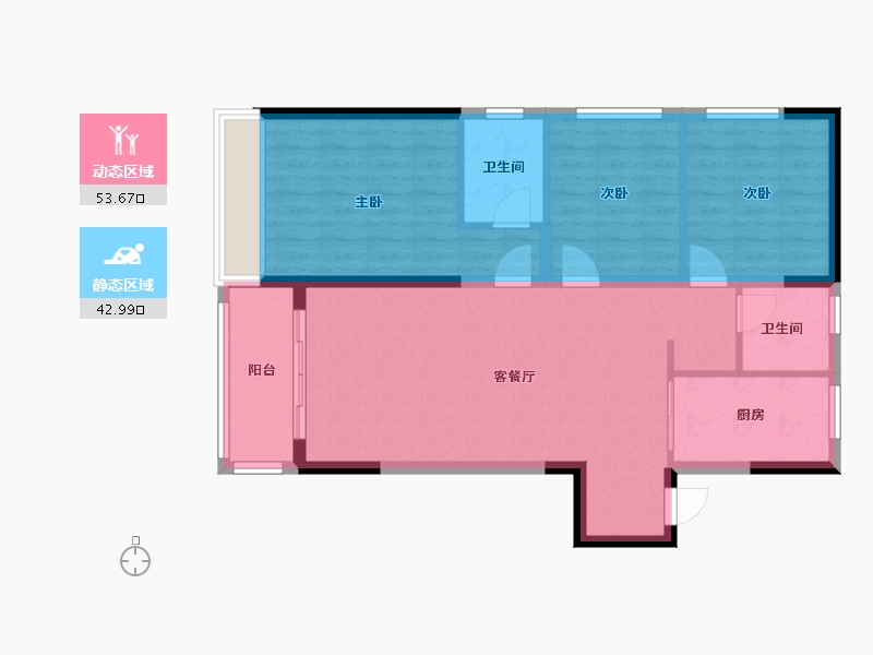 河南省-郑州市-万科民安江山府-87.20-户型库-动静分区