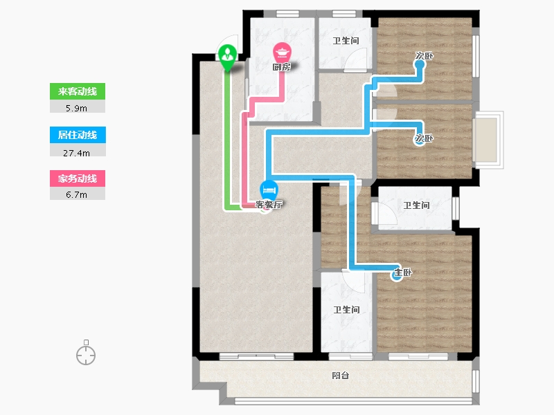 湖南省-长沙市-万科魅力之城-126.00-户型库-动静线