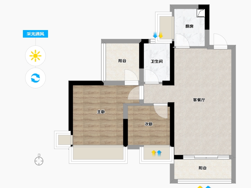 广东省-惠州市-颐安天朗名庭-56.00-户型库-采光通风