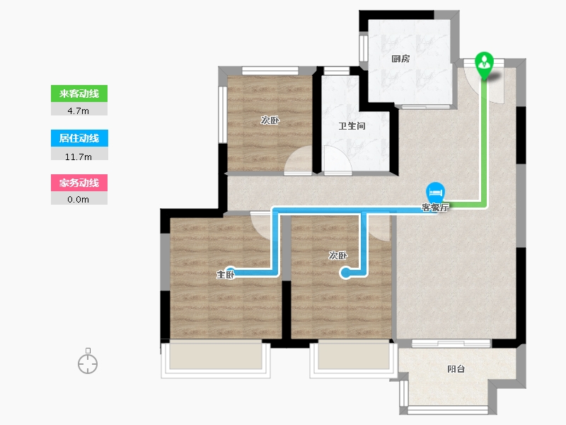 江苏省-苏州市-建发·御璟湾​-71.86-户型库-动静线