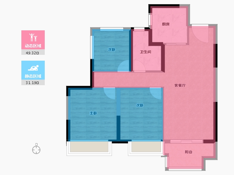 江苏省-苏州市-建发·御璟湾​-71.86-户型库-动静分区