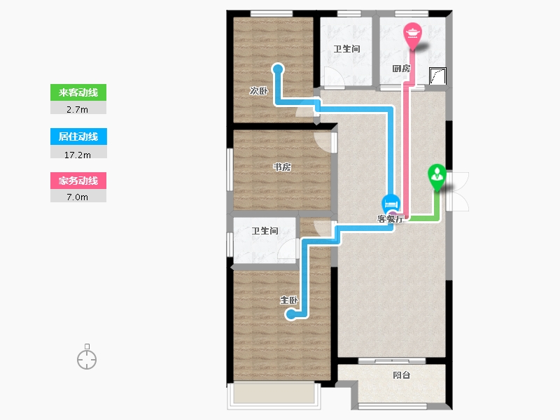 河南省-郑州市-鼎盛阳光城-106.71-户型库-动静线