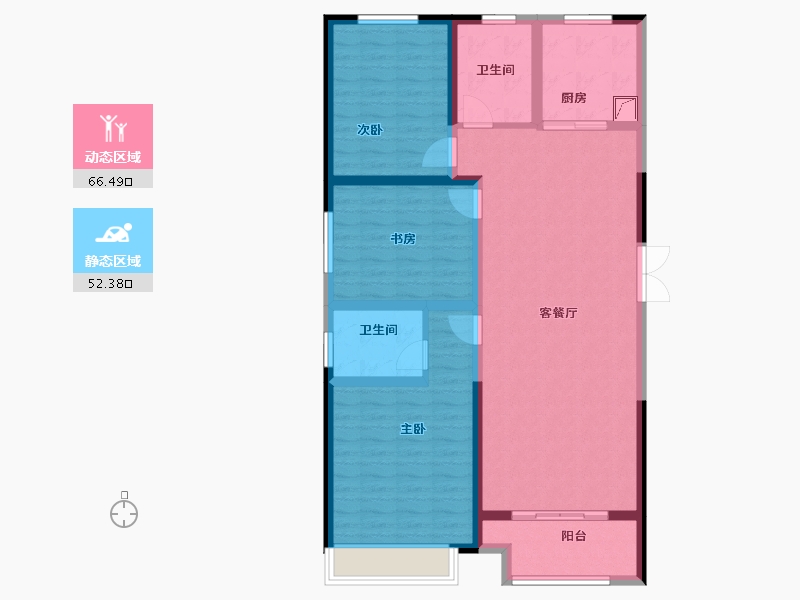 河南省-郑州市-鼎盛阳光城-106.71-户型库-动静分区