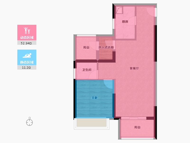 河南省-郑州市-保利金茂时光悦-56.45-户型库-动静分区