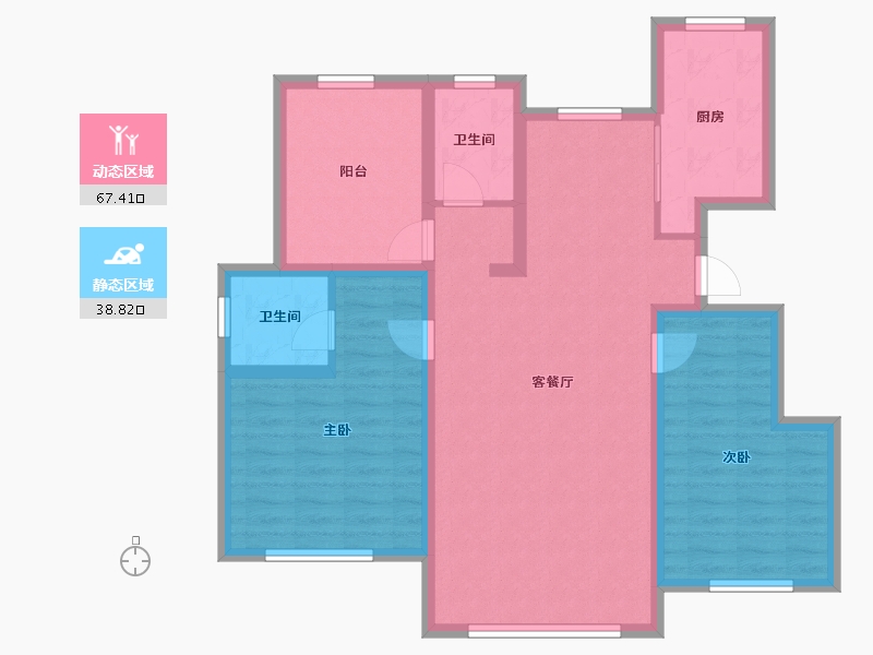 新疆维吾尔自治区-乌鲁木齐市-紫美雅和-108.00-户型库-动静分区