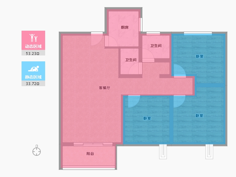 河南省-郑州市-宜居·小乔书苑-76.99-户型库-动静分区