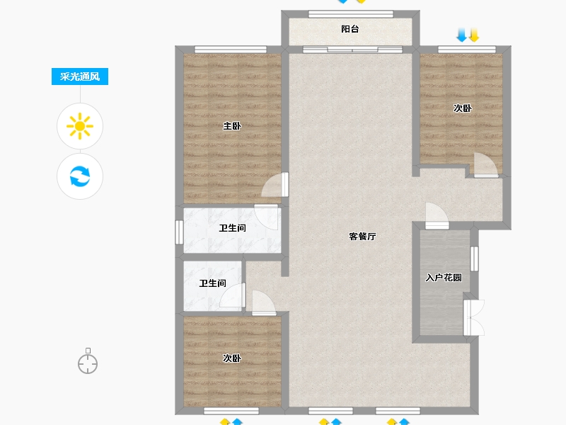 内蒙古自治区-赤峰市-凌水-120.00-户型库-采光通风