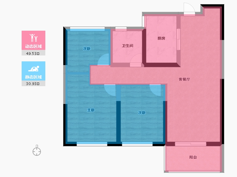 河南省-郑州市-永威西郡（三期瑞和苑)-71.20-户型库-动静分区