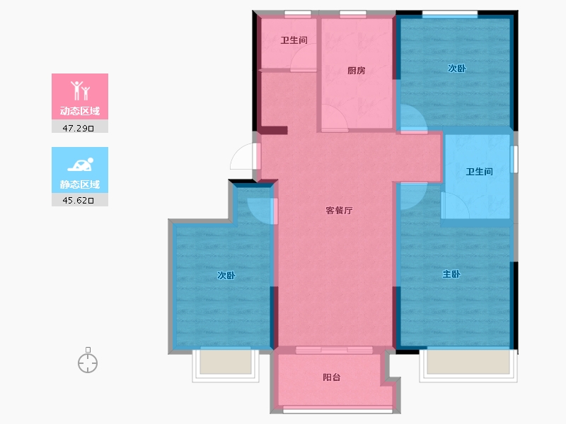 河南省-郑州市-宏江溢彩年华-82.40-户型库-动静分区