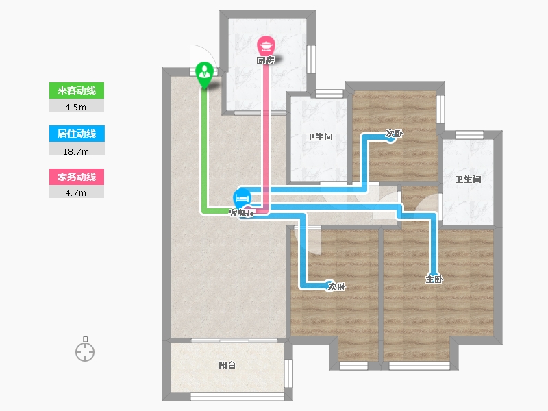 广东省-佛山市-万科金色里程三区-71.48-户型库-动静线