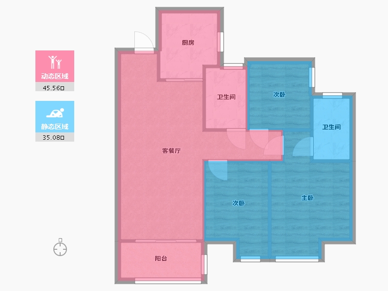 广东省-佛山市-万科金色里程三区-71.48-户型库-动静分区