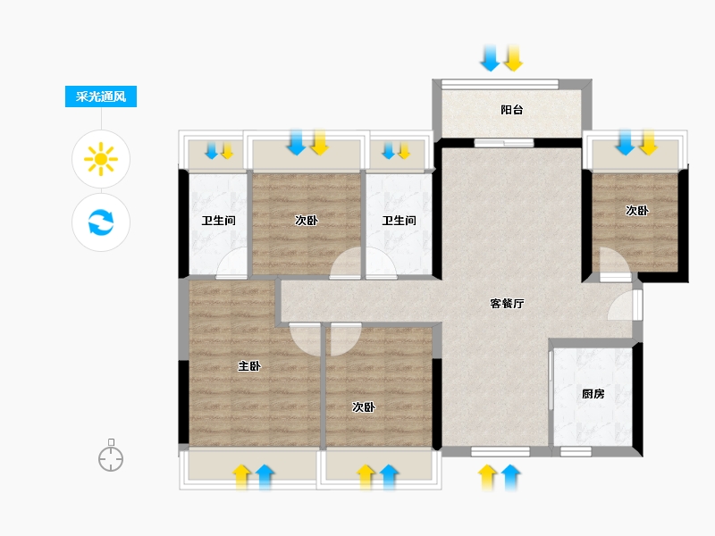 广东省-深圳市-光明金茂广场-83.44-户型库-采光通风