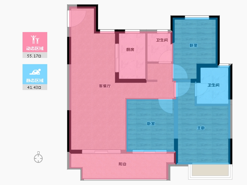 江苏省-苏州市-中锐·星未来-87.20-户型库-动静分区