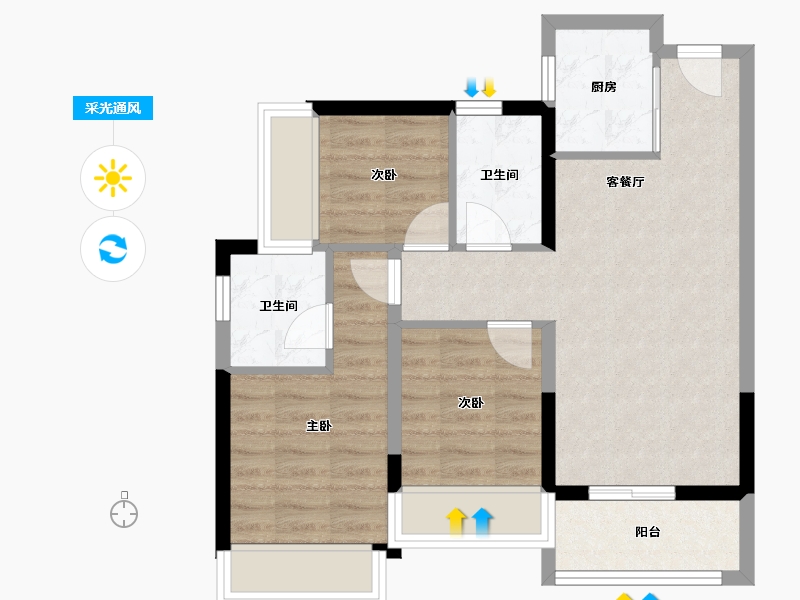 广东省-深圳市-光明金茂广场-62.51-户型库-采光通风