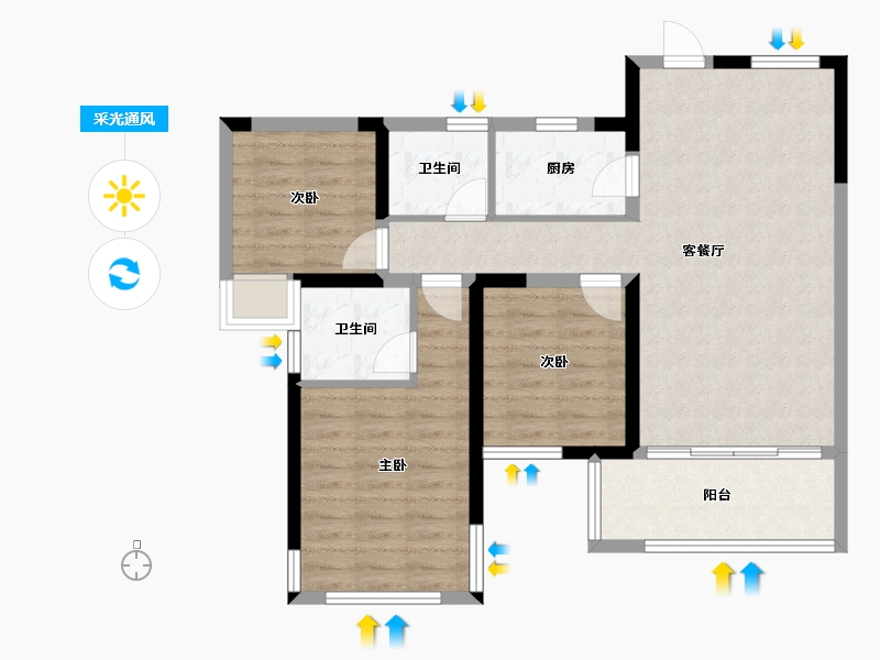 湖北省-黄冈市-蕲春府-90.00-户型库-采光通风