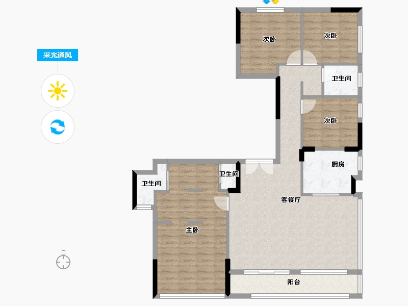 广东省-深圳市-会展湾水岸-114.71-户型库-采光通风