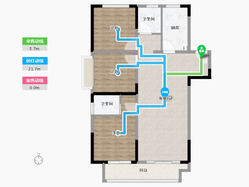 河南省-郑州市-住友·璞园-87.00-户型库-动静线