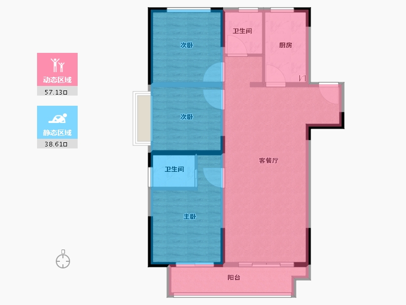 河南省-郑州市-住友·璞园-87.00-户型库-动静分区