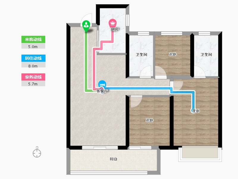 河南省-郑州市-融创御湖宸院-86.39-户型库-动静线