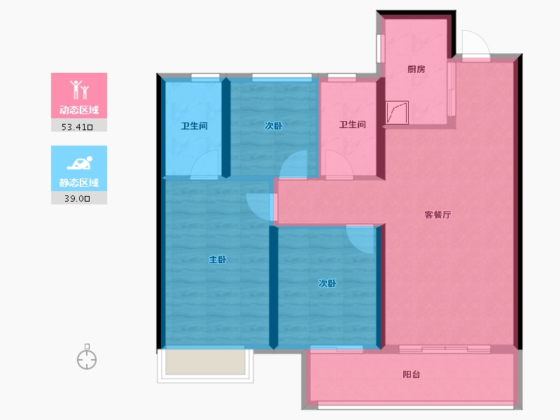 河南省-郑州市-融创御湖宸院-82.39-户型库-动静分区