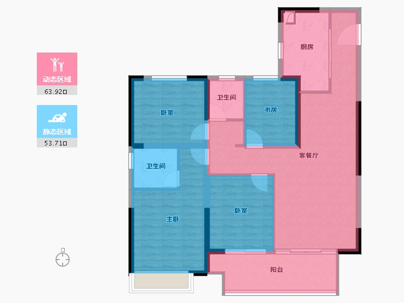 河南省-郑州市-正商智慧城-105.80-户型库-动静分区