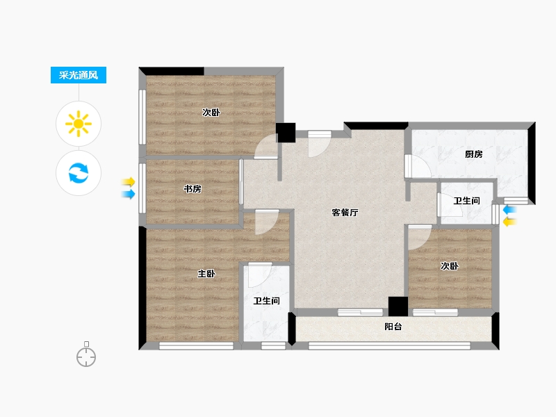 广东省-深圳市-会展湾水岸-86.17-户型库-采光通风