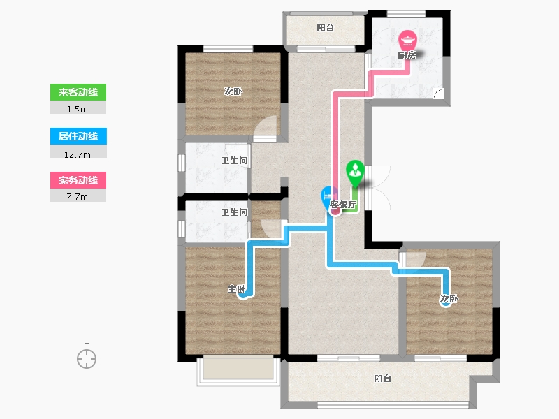 河南省-郑州市-住友·璞园-97.00-户型库-动静线