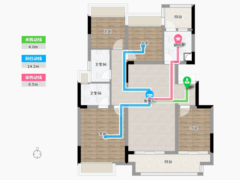 重庆-重庆市-中交中央公园嘉颂-106.02-户型库-动静线