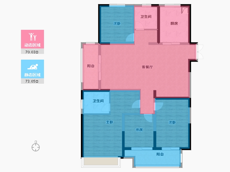 河南省-郑州市-鼎盛阳光城-128.58-户型库-动静分区