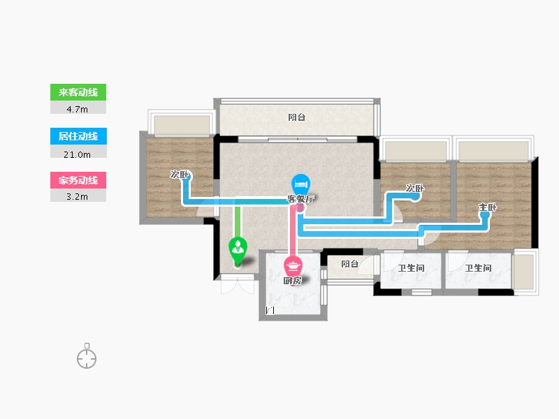 重庆-重庆市-御璟悦来四期栖鹭-82.00-户型库-动静线