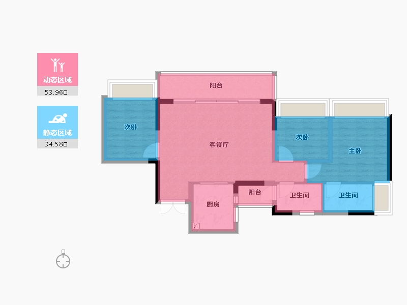 重庆-重庆市-御璟悦来四期栖鹭-82.00-户型库-动静分区