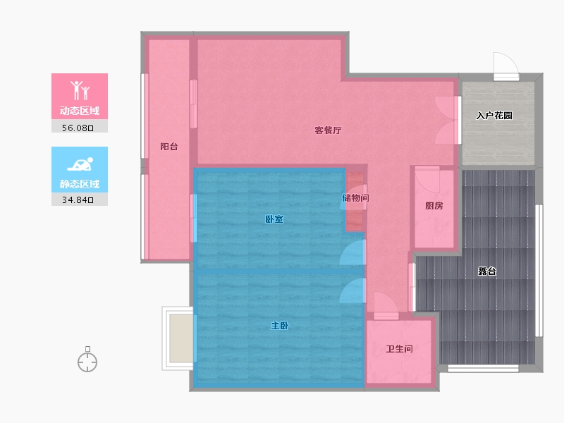 河南省-郑州市-孔雀城-84.00-户型库-动静分区