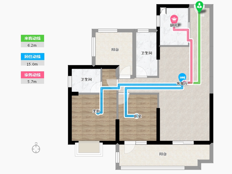 广东省-深圳市-碧桂园十里银滩维港湾-84.05-户型库-动静线