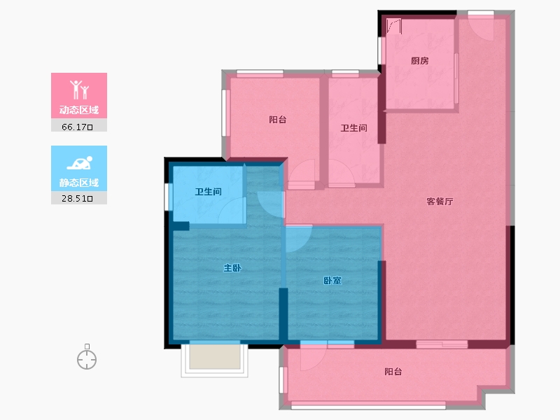 广东省-深圳市-碧桂园十里银滩维港湾-84.05-户型库-动静分区