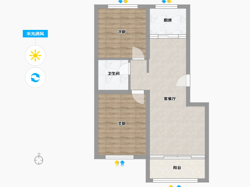 河北省-沧州市-书香华府-68.00-户型库-采光通风