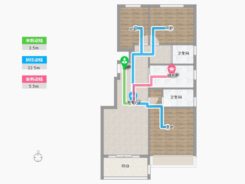 河南省-郑州市-郑州碧桂园-89.60-户型库-动静线