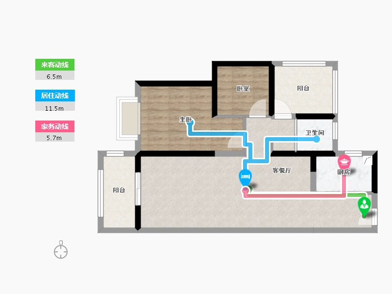 广东省-深圳市-碧桂园十里银滩维港湾-68.27-户型库-动静线