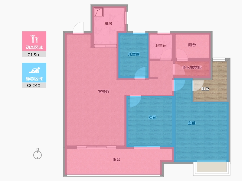 河南省-郑州市-保利·天汇-102.74-户型库-动静分区