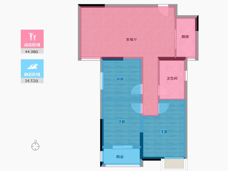 河南省-郑州市-升龙·栖樾府-72.81-户型库-动静分区