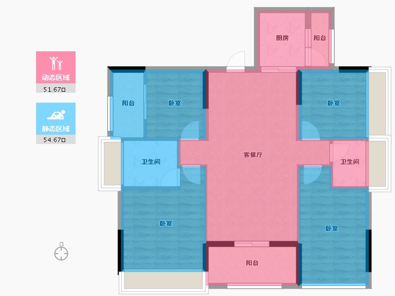 广东省-深圳市-珑湾上城花园-95.38-户型库-动静分区