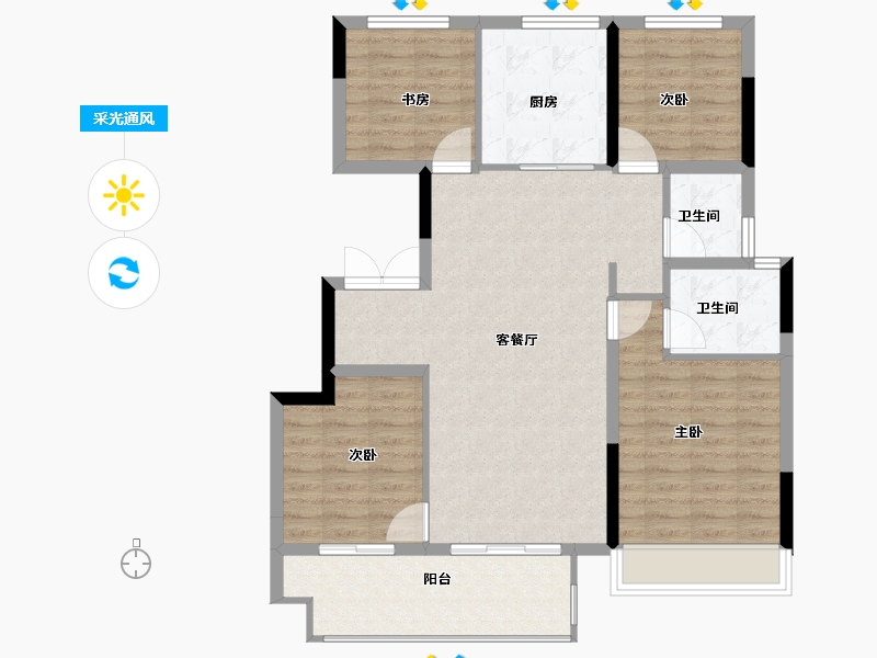 河南省-郑州市-亚新美好印象-99.20-户型库-采光通风