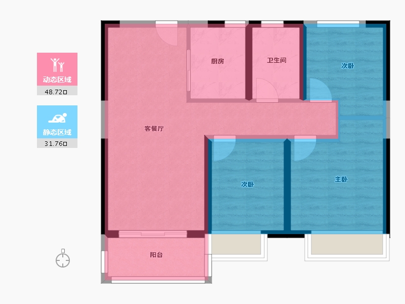 河南省-郑州市-锦艺四季城​-71.51-户型库-动静分区