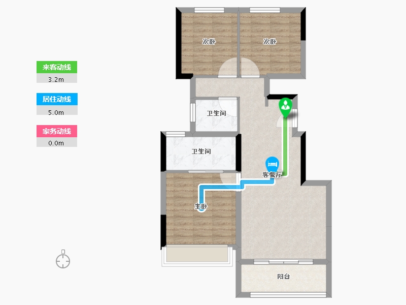 河南省-郑州市-万科·荣成云图-77.60-户型库-动静线