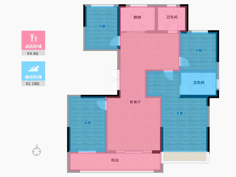 河南省-郑州市-锦艺四季城-113.41-户型库-动静分区